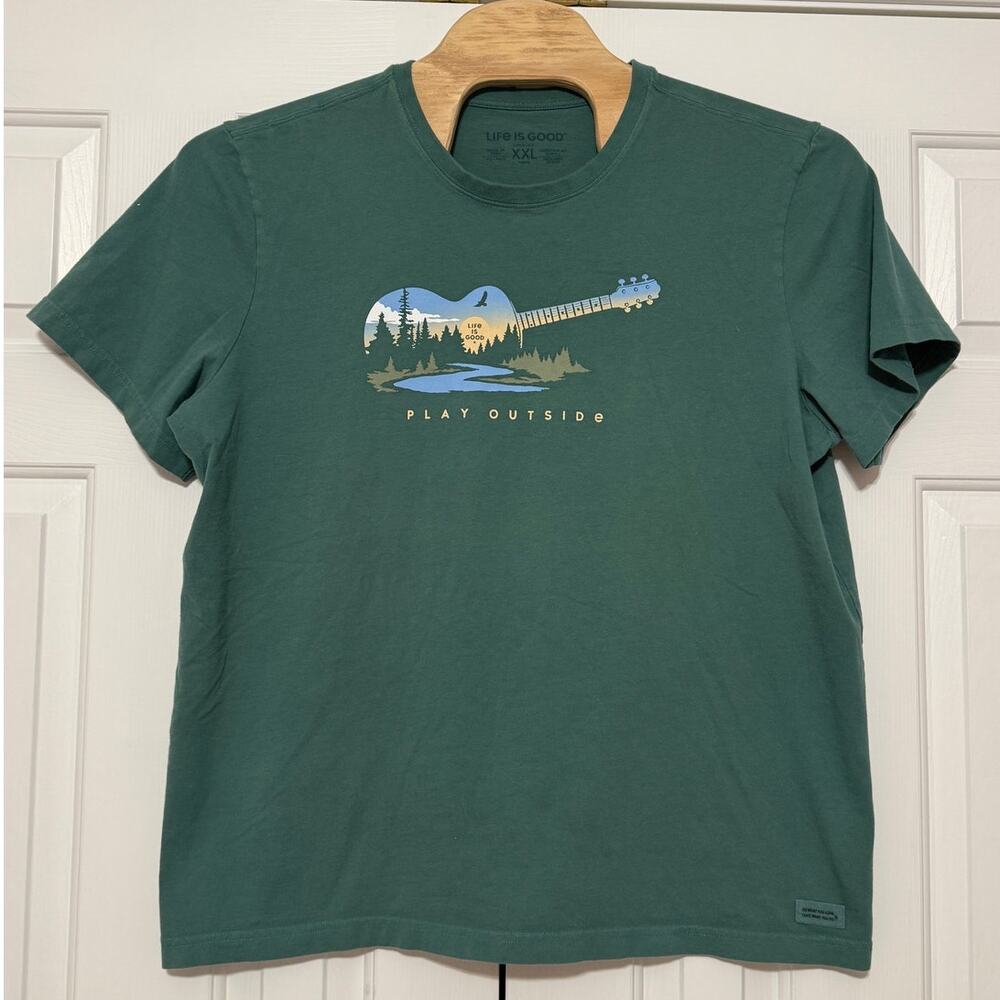 Life is Good Men's Play Outside Crusher T-Shirt, Green, Size XXL